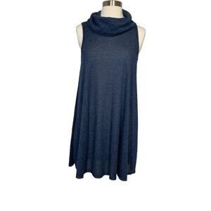 Urban Outfitters BDG Navy/Grey Cowl Neck Sleeveless Sparkly Swing Dress Sz S NWT